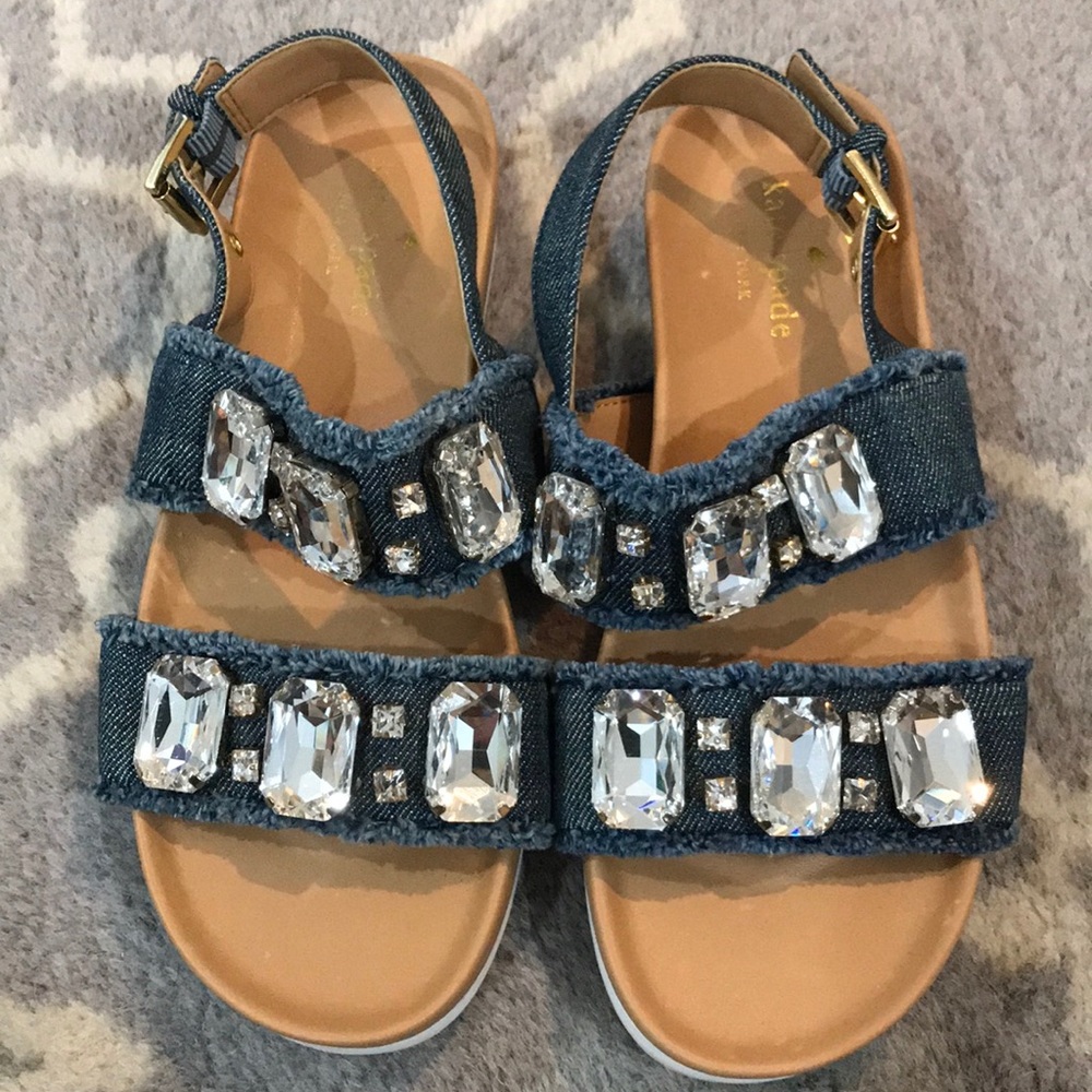 Kate Spade Karla 2 straps denim sandals jewel